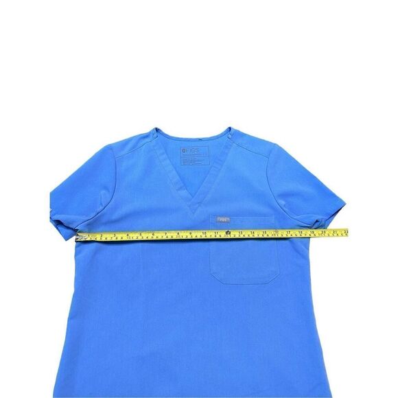 Figs Technical Collection Scrub Top Women's Small Blue Short Sleeve Work Shirt - Picture 3 of 7